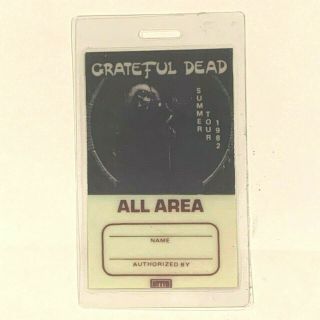 Grateful Dead 1982 Summer Tour Otto Laminated Backstage Pass Concert All Area
