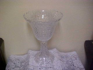 Vintage Pinstar Towle Centerpiece Crystal Pedestal Vase,  Compote,  Bowl Made In C