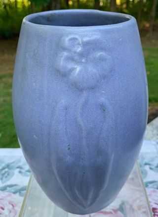 ZANESVILLE Pottery Matte BLUE Vase DECO 8’5”H 7