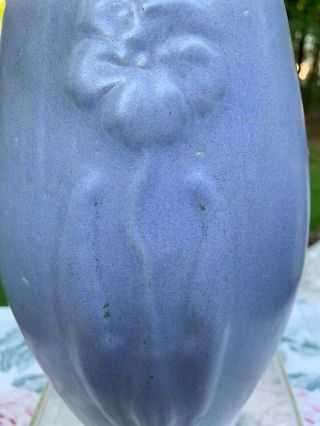 ZANESVILLE Pottery Matte BLUE Vase DECO 8’5”H 8