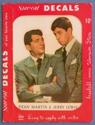 1952 Dean Martin & Jerry Lewis Star Cal Decal B2s1