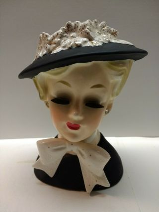 Vintage Enesco Lady Head Vase 5.  5 "