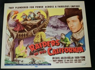 Raiders Of Old California 1957 Republic Western Title Lobby Card Vf