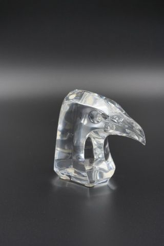 Baccarat Crystal Eagle Head Paperweight Figurine