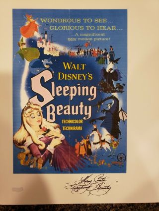 Mary Costa Hand Signed Autographed Poster Photo Sleeping Beauty Voice