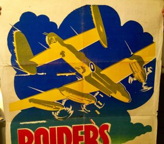Originial 1953 Movie Poster (raiders In The Sky) 8 Fold