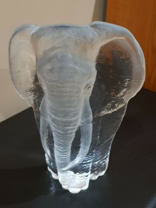 Mats Jonasson Signed Large Glass Elephant Art,  Paperweight,