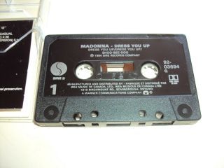 MADONNA DRESS YOU UP 3 TRACK MAXI RARE CASSETTE VARIANT CANADIAN CANADA TAPE 4