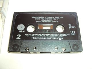 MADONNA DRESS YOU UP 3 TRACK MAXI RARE CASSETTE VARIANT CANADIAN CANADA TAPE 5