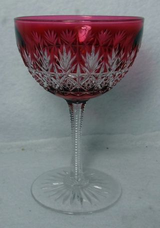Thomas Webb Crystal Wellington Ruby Pattern Tall Sherbet Champagne - 4 - 1/2 "