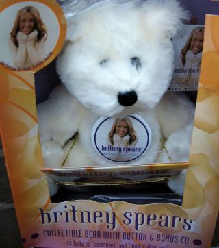Vtg Britney Spears Official Teddy Bear CD Button Pin Bonus 2000 Oops Collectible 2