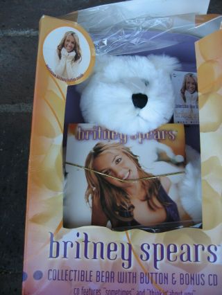 Vtg Britney Spears Official Teddy Bear CD Button Pin Bonus 2000 Oops Collectible 3