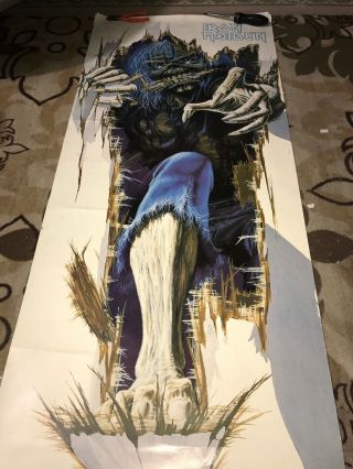 Rare Iron Maiden Live After Death Door Poster 1985 26x75 Inch
