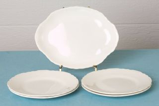 Homer Laughlin China Republic - A Shape - 4 Dinner Plates And 12 " Platter