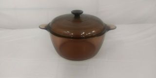 Vintage Corningware visions Amber dutch oven 4.  5L Glass cookware 6