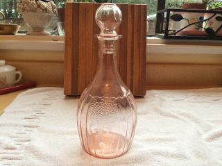 Depression Glass Pink Decanter Mayfair Open Rose