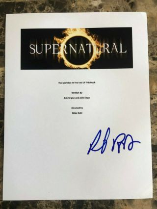 Actor Rob Benedict Autographed 8.  5x11 Supernatural Script Cover Hand Signed