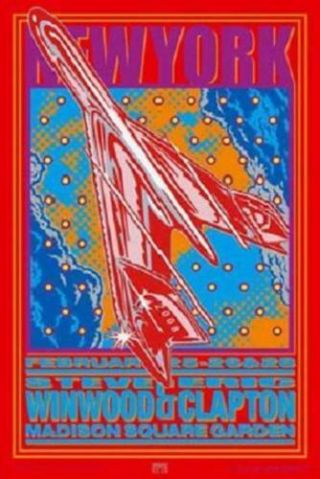 Eric Clapton Steve Winwood Poster Madison Square Garden 2008 John Van Hamersveld