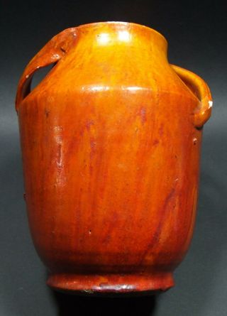 Jb Cole / Sunset Mountain Nc Pottery Vase - Burnt Rust Orange (7221)
