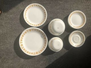 Vintage Corelle Butterfly Gold 33 Pc.  Dinnerware Set Service For 6