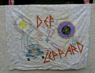 Vintage Def Leppard Fan Made Banner Concert Tour Art Fabric Rock 90 