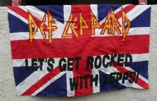 Vintage Def Leppard Fan Made Banner Concert Tour Art Fabric Rock Flag Ss2