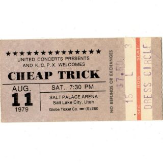 Trick Concert Ticket Stub Salt Lake City 8/11/79 Palace Dream Police Rare