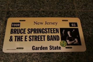 Rare Bruce Springsteen The Boss Garden State License Plate Tag 2003 Tour