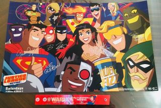 San Diego Comic - Con Sdcc 2017 Justice League Action Signed Autographed Poster
