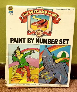 Vintage 1988 The Wizard Of Oz Paint By Numbers Art Set 50th Anniversary