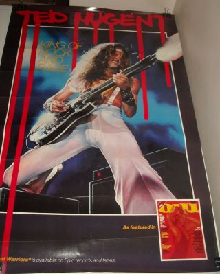 Rolled Epic Records Ted Nugent Weekend Warriors Promo Advertising Poster 24 X 36
