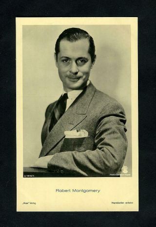 Vintage Robert Montgomery German Ross Postcard 1930 