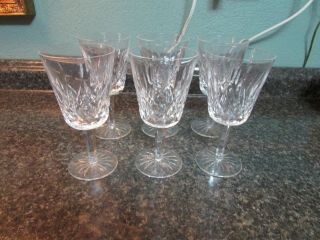 Waterford Crystal Set Of 6 Lismore Water Goblets Glasses