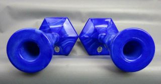 Fenton CANDLE HOLDER 9071 in Periwinkle Blue Glass (PAIR) 5109 4