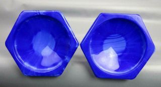 Fenton CANDLE HOLDER 9071 in Periwinkle Blue Glass (PAIR) 5109 5