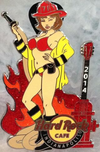 Hard Rock Cafe Indianapolis 2014 Sexy Fdic Girl Firefighter Pin - Hrc 78156