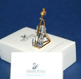 Swarovski Memories Violin With Stand Cut Crystal 18ct Gold Plated Ornament