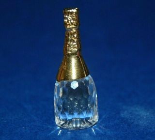 Swarovski Memories CHAMPAGNE BOTTLE Cut Crystal 18ct Gold Plated Ornament 4