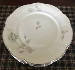 Hutschenreuther Gray Rose Bavaria China Set Of 6 Dinner Plates.  Exc.