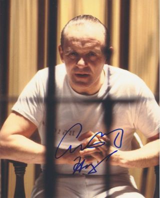 Signed Color Photo Of Anthony Hopkins Of " The Silence Of The Lambs "