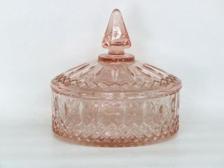 Indiana Princess Depression Glass Pink Candy Dish With Lid 200b
