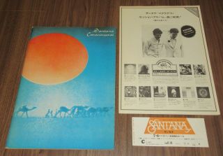 With Concert Ticket Santana Rare 1973 Japan Tour Book More Listed Gig Program