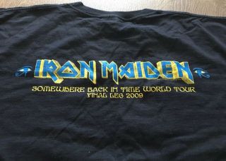 Iron Maiden Rock It Science Tour T - shirt Somewhere Back In Time 2009 2xl Xxl 2