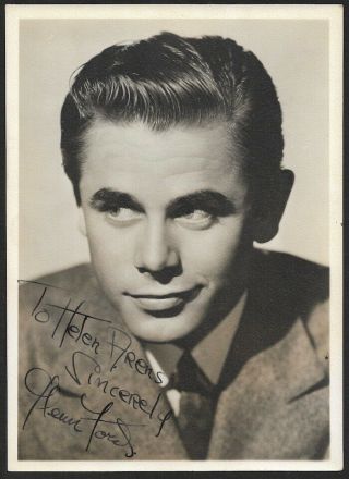 Young Leading Man Glenn Ford Vintage Early 1940s Fan Photograph Hand Autographed