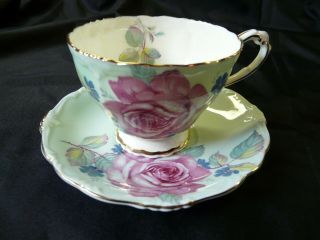 Vintage Double Paragon Bone China Pink Rose Cup & Saucer