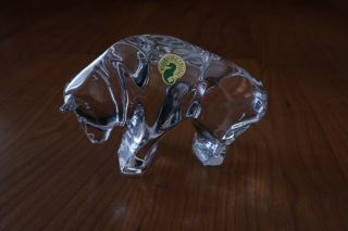 Waterford Crystal Bull Paperweight Figurine Ireland Made 5 1/2 " Taurus Wall St