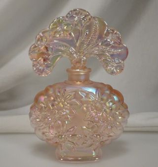 Fenton Perfume Bottle Pink Opalescent Handpainted Glass 5301 Sx - 57765