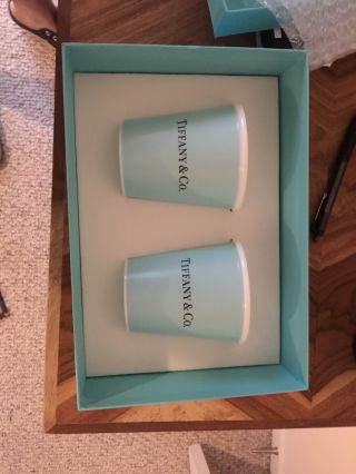 Tiffany & Co Bone China Paper Cup Coffee Cup - Set Of Two