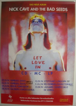 Nick Cave And The Bad Seeds Concert Tour Poster 1994 Let Love In