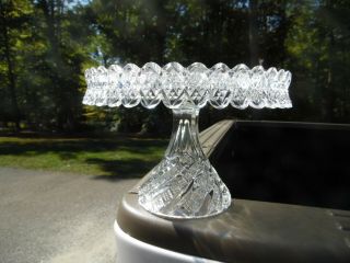 Stunning Sparkling Vintage Pattern Glass Cake Stand / Crystal / Maker Unknown
